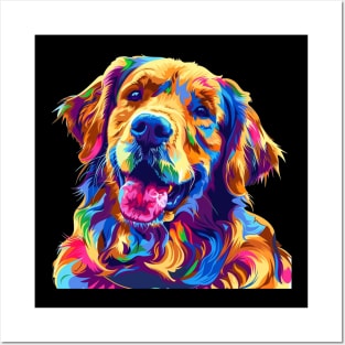 Golden Retriever Dog Colorfull Pop Art Design For Dog Onwer Posters and Art